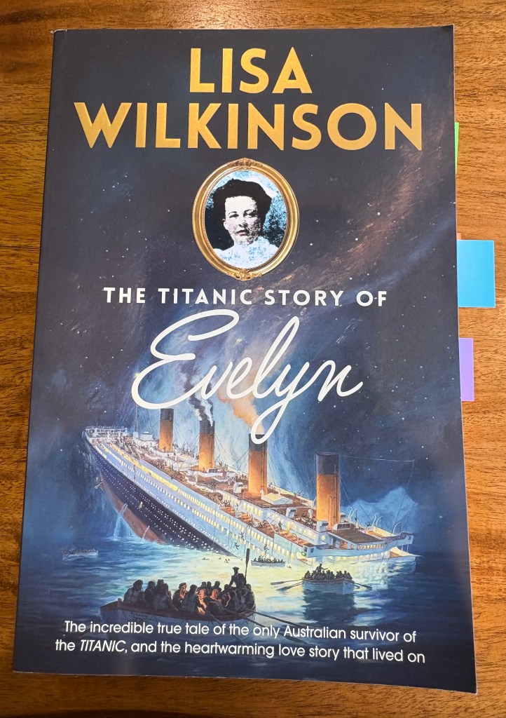 Book cover of Lisa Wilkinson's The Titanic Story of Evelyn